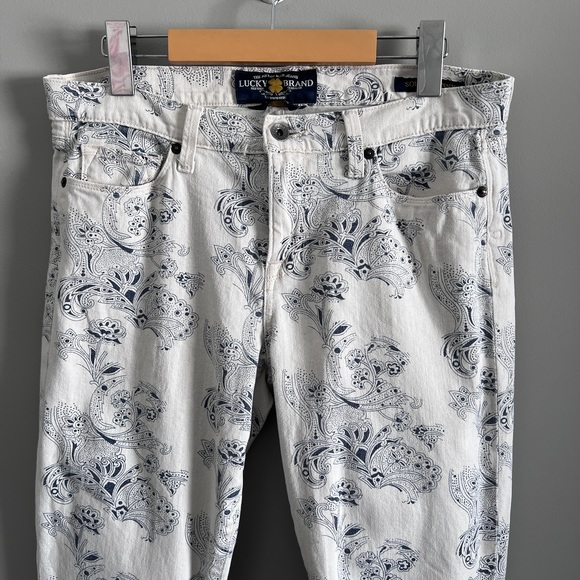Lucky Brand Sofia Skinny Jeans Japanese Floral Print Size 12 31 - Picture 2 of 11